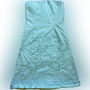 Express turquoise Sleeveless Dress with Floral Cutouts